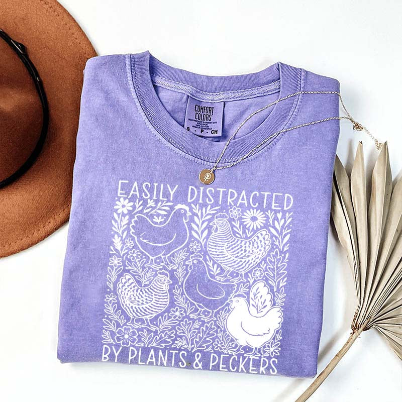 Easily Distracted By Plants and Peckers Wildflowers T-Shirt