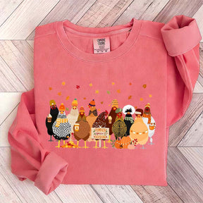 Humorous Fall Chickens Sweatshirt