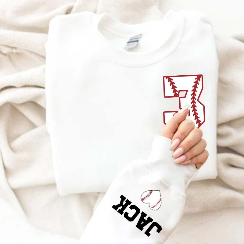 Personalized Baseball Heart Sweatshirt