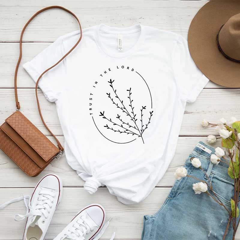 Trust In The Lord Floral Religous T-Shirt