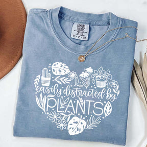Cute Heart Easily Distracted By Plants T-Shirt