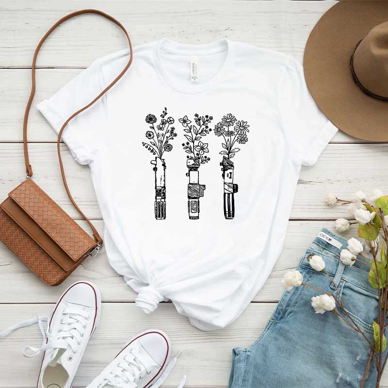 Floral Lightsaber Star Wars T-Shirt