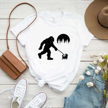 Bigfoot Walking Corgi Dog T-Shirt
