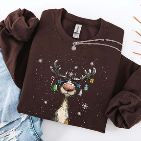 Vintage Reindeer Cute Christmas Sweatshirt