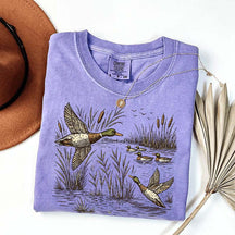 Retro Flying Mallard Duck T-Shirt