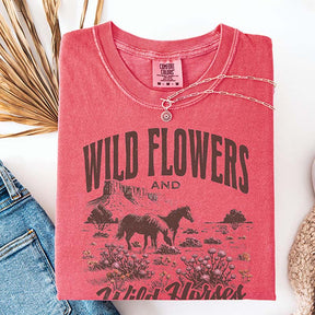 Women Vintage Wild Flowers T-Shirt