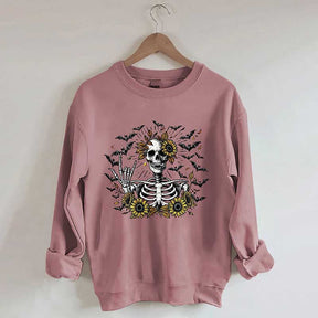 Spooky Skeleton Sunflowers Sweatshirt