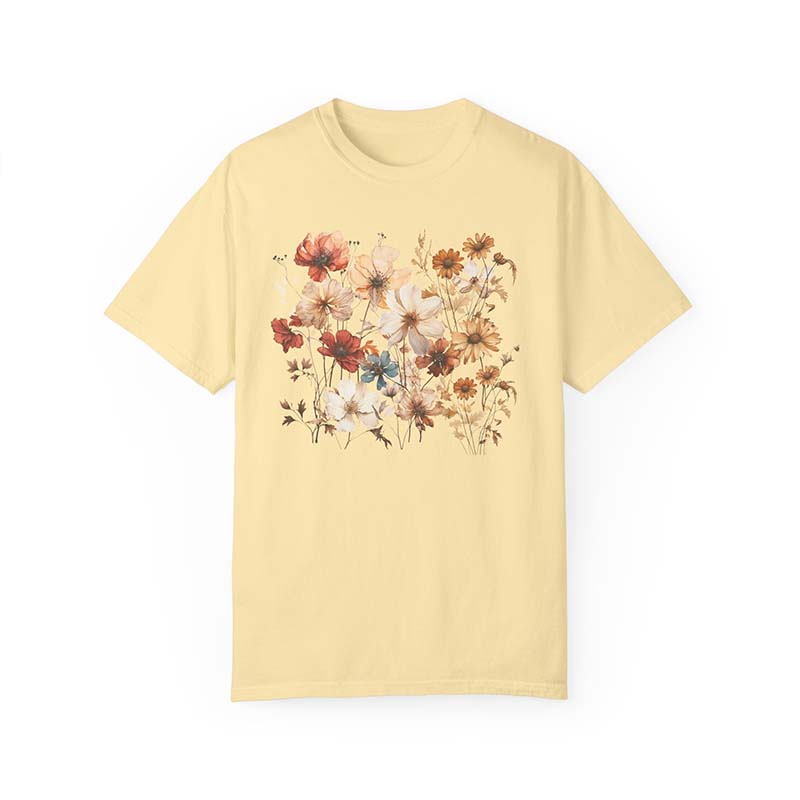 Retro Floral Boho Wildflowers Cottagecore T-Shirt