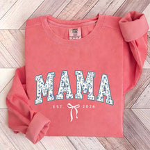 Custom Mama Retro Blue Toile Floral Sweatshirt