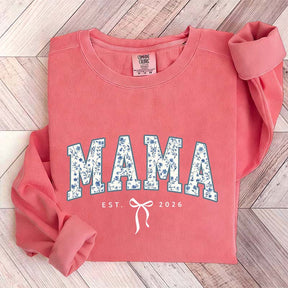 Custom Mama Retro Blue Toile Floral Sweatshirt