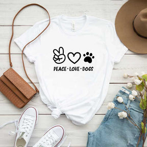 Peace Love Dogs Cute T-Shirt
