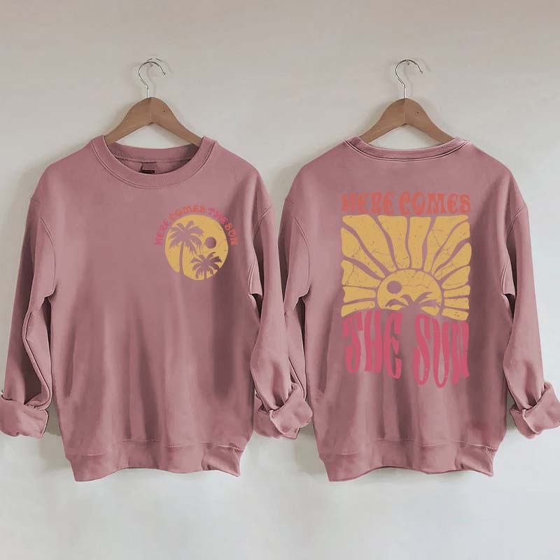 Retro Beach Here Comes the Sun Sweatshirt
