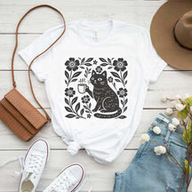 Boho Cat Coffee Lover T-Shirt