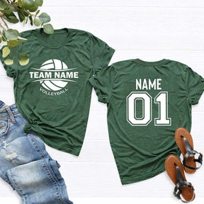 Custom Volleyball Sports Team Text and Number T-Shirt