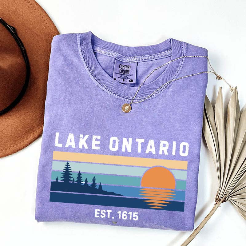 Lake Ontario Great Lakes Sunset Graphic T-Shirt