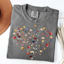 Floral Love Graphic Heart T-Shirt