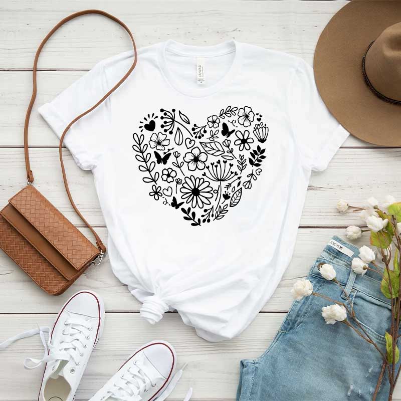 Cute Wildflowers Heart Plant Mama T-Shirt