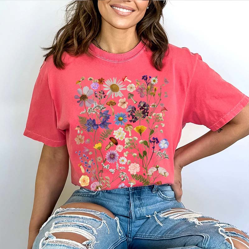 Comfort Colors Floral Mushroom T-Shirt