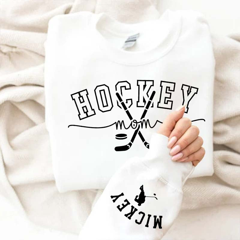 Hockey Mom Kids Name Sweatshirt