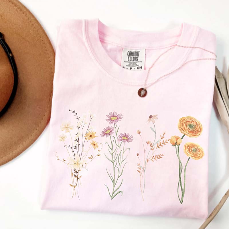 Wild Flower Meadow Cottagecore Aesthetic T-Shirt