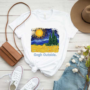 Gogh Outside Starry Night Nature Lover T-Shirt