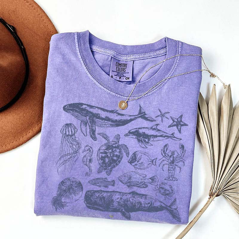 Vintage 90s Sea Animals Ocean Life T-Shirt