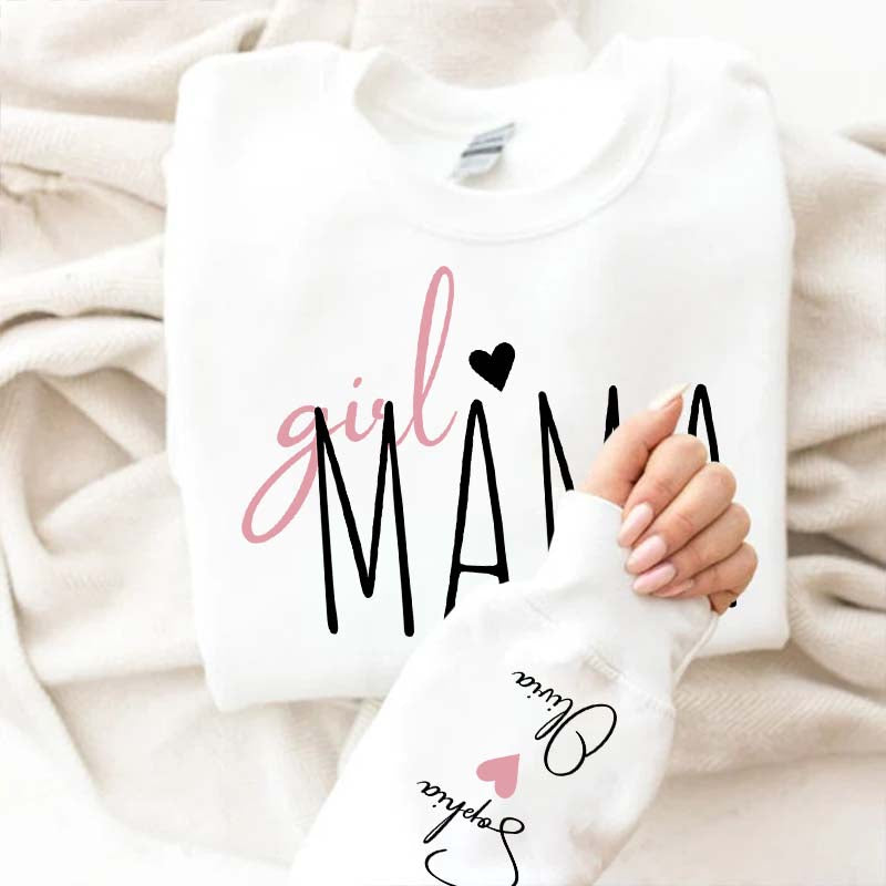 Personalized Girl Mama Sweatshirt