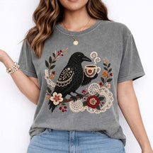 Boho Bird Crow Coffee Lover T-Shirt