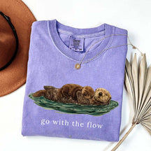 Go With The Flow Cute Otter T-Shirt