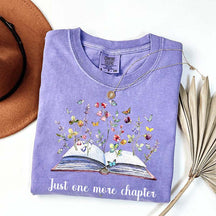 Just One More Chapter Floral Book T-Shirt