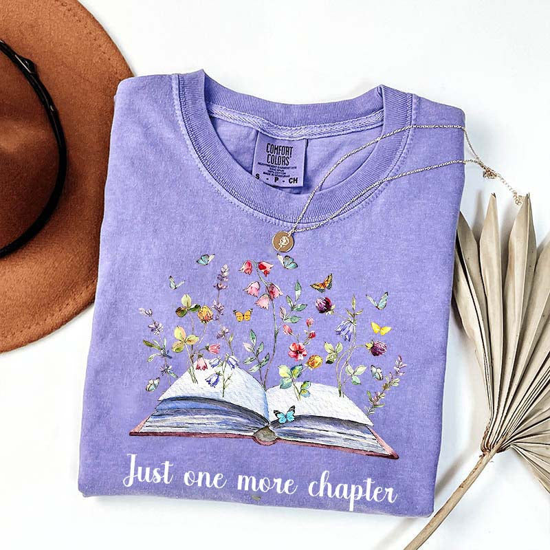 Just One More Chapter Floral Book T-Shirt