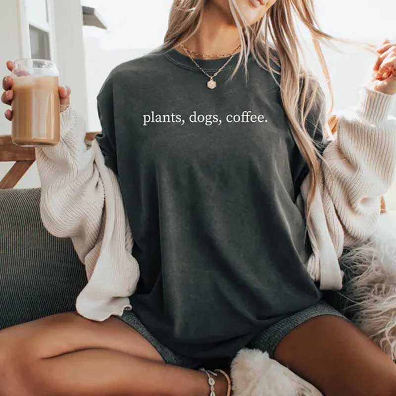 Plants Dogs Coffee T-Shirt