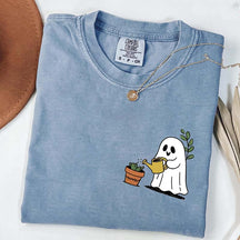 Halloween Pocket Ghost Plant T-Shirt