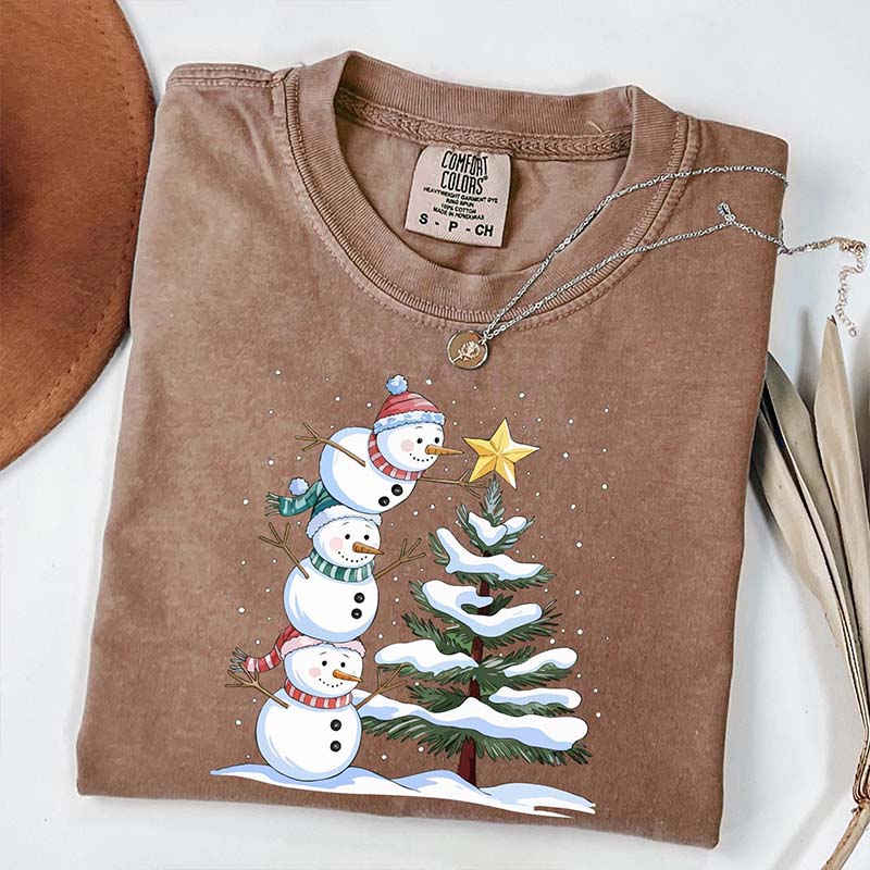 Christmas Snowman Tree T-Shirt