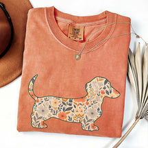 Comfort Colors Floral Dachshund T-Shirt