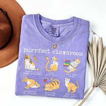 Funny Teacher Cat Book T-Shirt