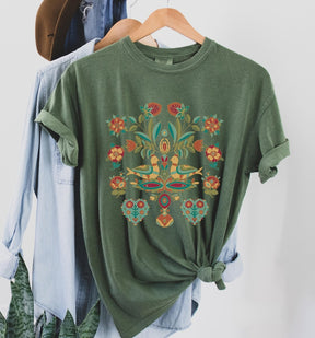 Scandinavian Folk Art Bird T-Shirt
