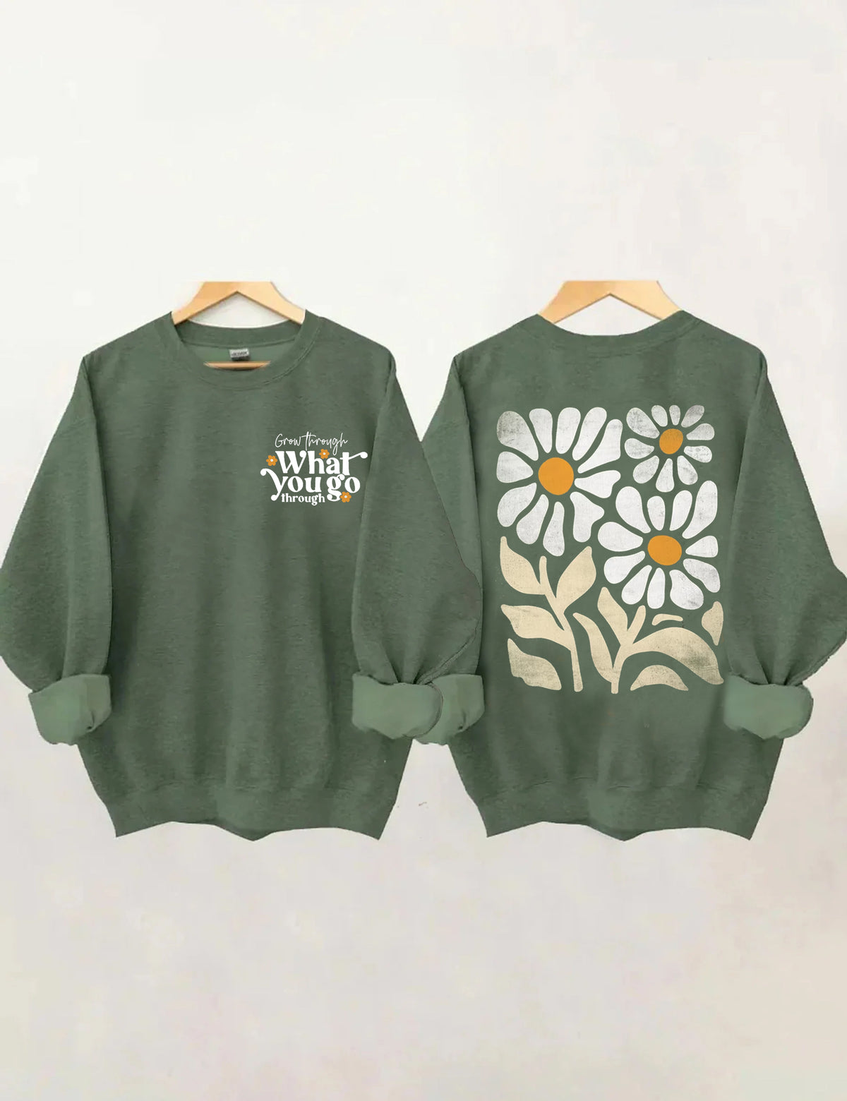 Boho Flower Sweatshirt Unisex Wildflower Print Sweatshirt