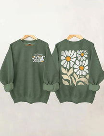 Boho Blumen Sweatshirt Unisex Wildblumen Print Sweatshirt