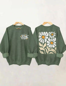 Boho Flower Sweatshirt Unisex Wildflower Print Sweatshirt