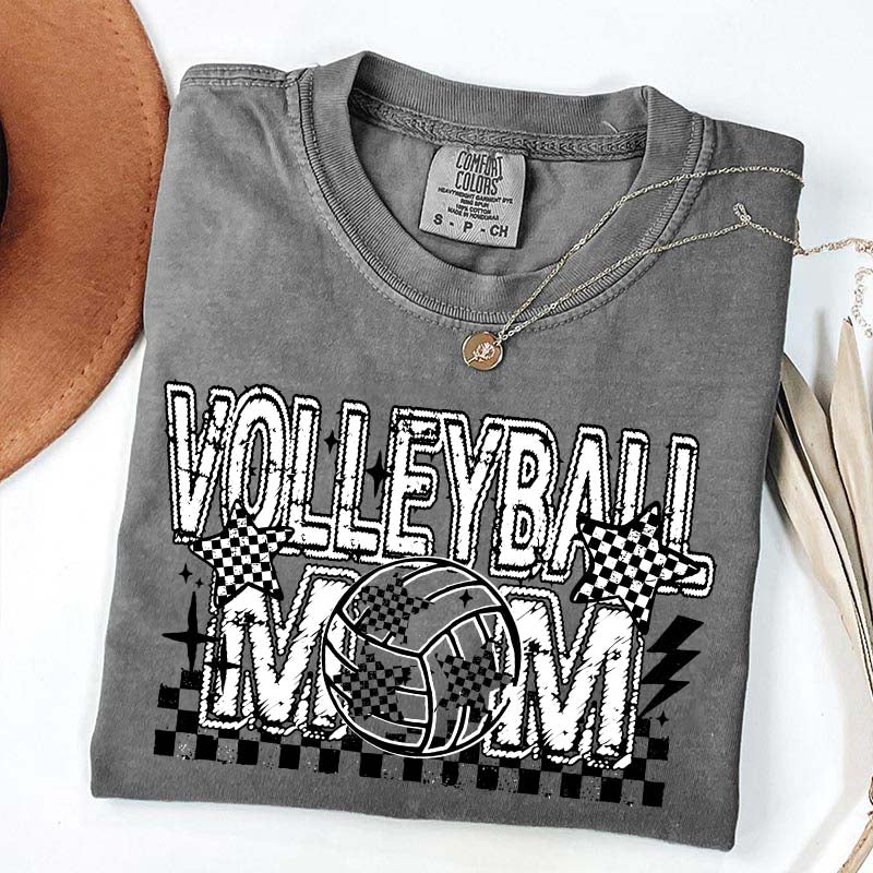 Checkered Volleyball Mom T-Shirt