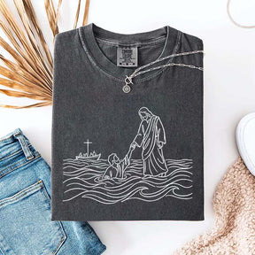 Jesus Walking on Water Comfort Colors T-Shirt