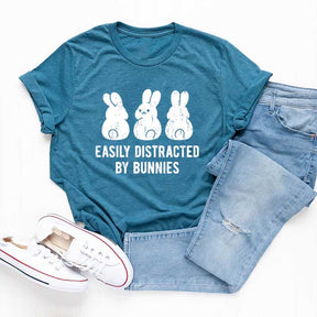 Easily Distracted by Rabbits Bunny T-Shirt