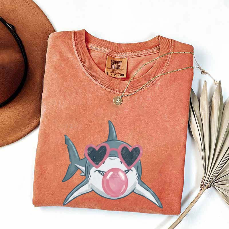 Shark Blowing Bubble Comfort Colors T-Shirt