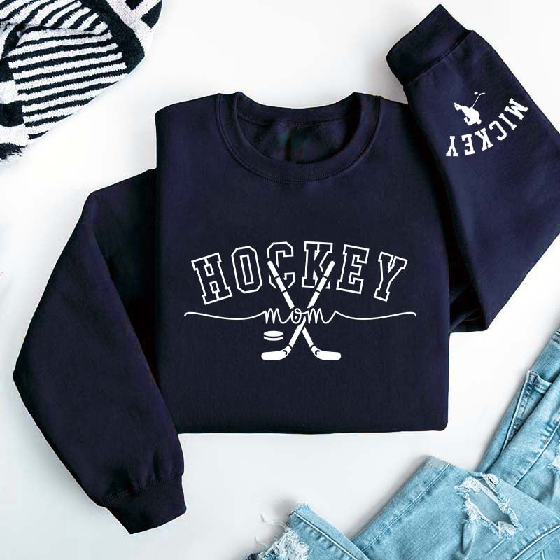 Hockey Mom Kids Name Sweatshirt