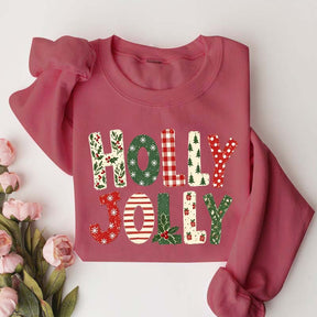 Holly Jolly Merry Christmas Tree Floral Sweatshirt