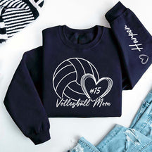 Personalized Volleyball Mom Name On Sleeve Sweatshirt
