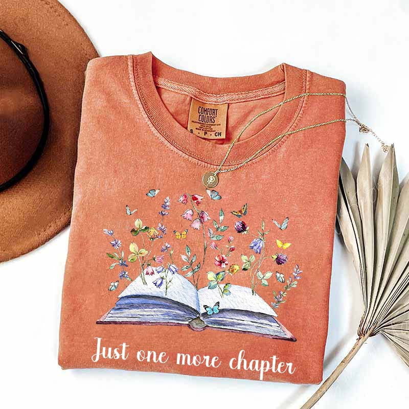 Just One More Chapter Floral Book T-Shirt