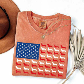 Dachshund American Flag T-Shirt