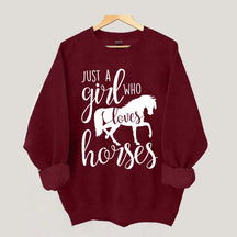 Just a Girl Who Loves Horses Farm Lover Sweatshirt